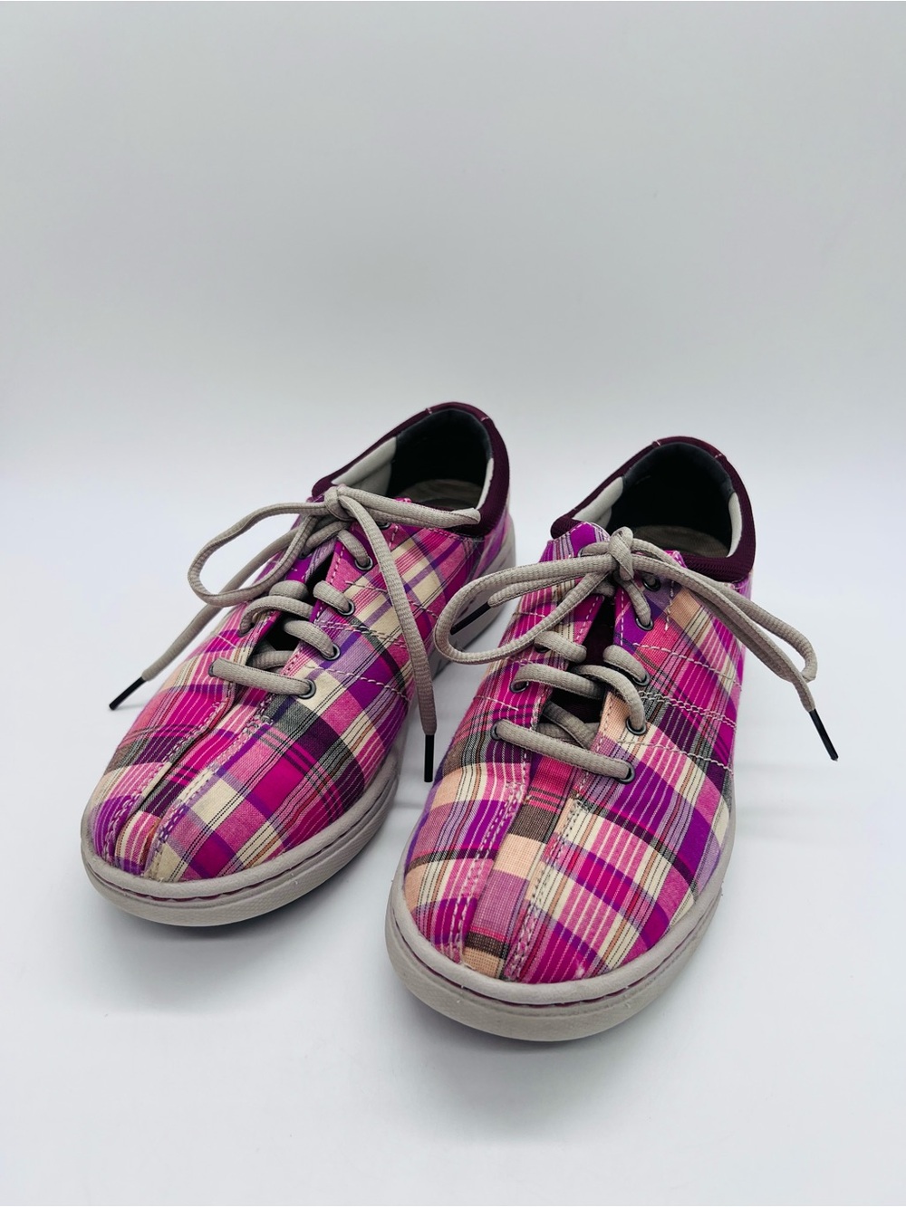 Dansko Pink Plaid Lace-Up Sneakers Women’s Size 38
